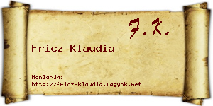 Fricz Klaudia névjegykártya